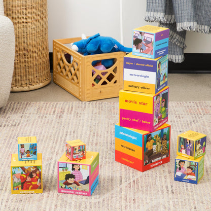 Upbounders Inspiring Careers Nesting and Stacking Blocks Sorting Toy for Toddlers | Features Modern Moms | Multicultural Educational, Ages 2-4 (Mom’s Choice Award Winner)