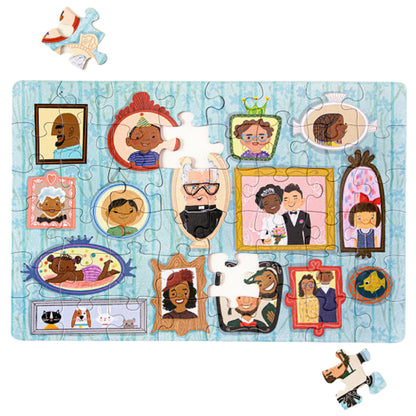 Upbounders Portrait of a Modern Family 48 Piece Preschool Puzzle for Kids, Ages 4+ (Multicultural)