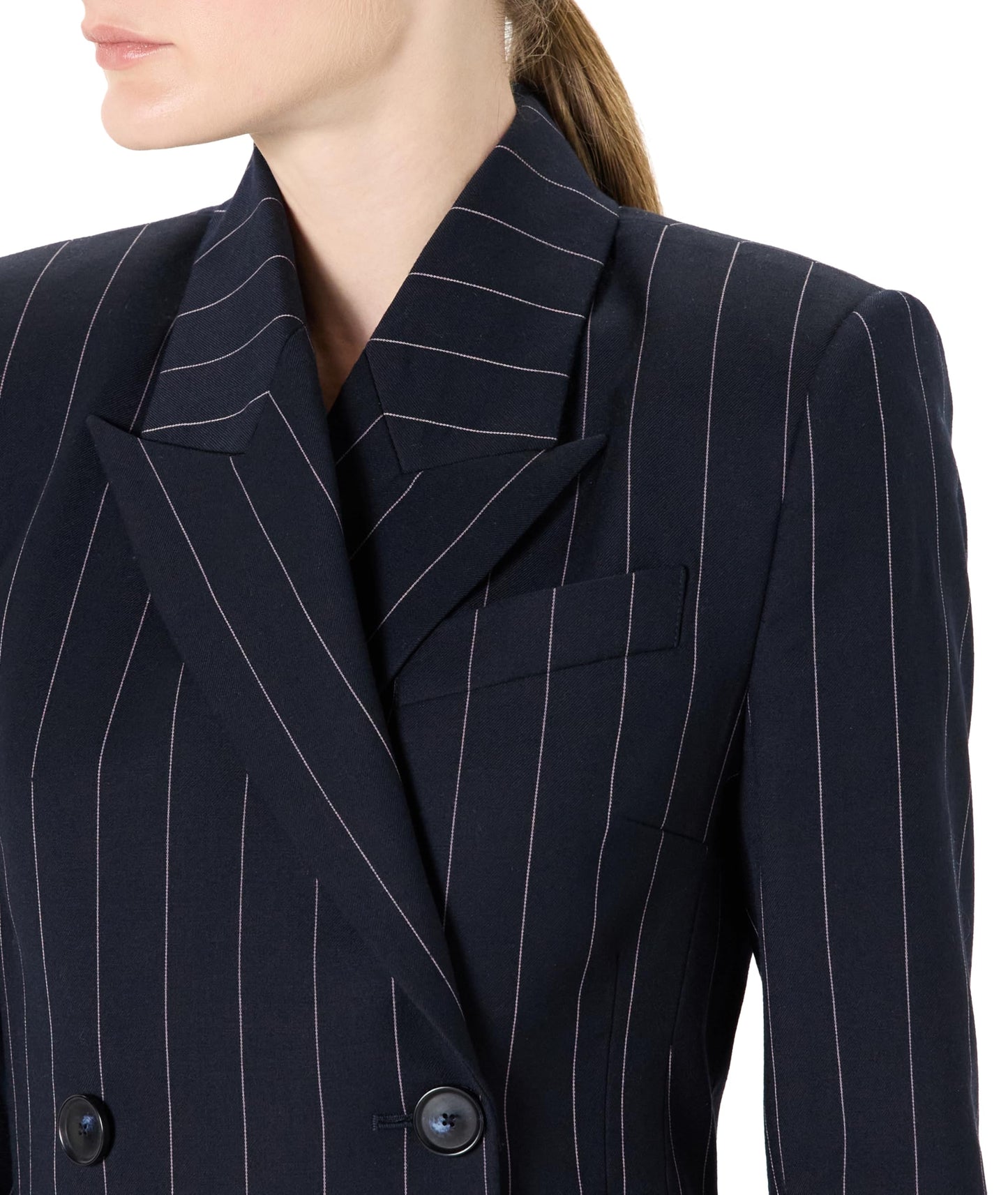 Sergio Hudson, DB Blazer, 12, Navy with Pink Pinstripe