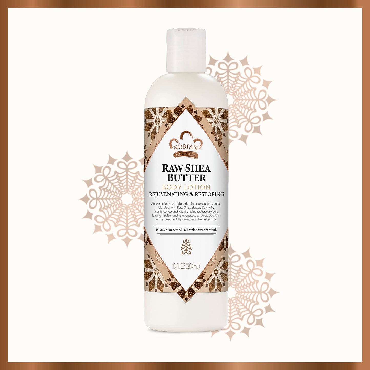 Nubian Heritage Body Lotion Raw Shea Butter for Dry Skin Paraben Free Body Lotion, 13 oz