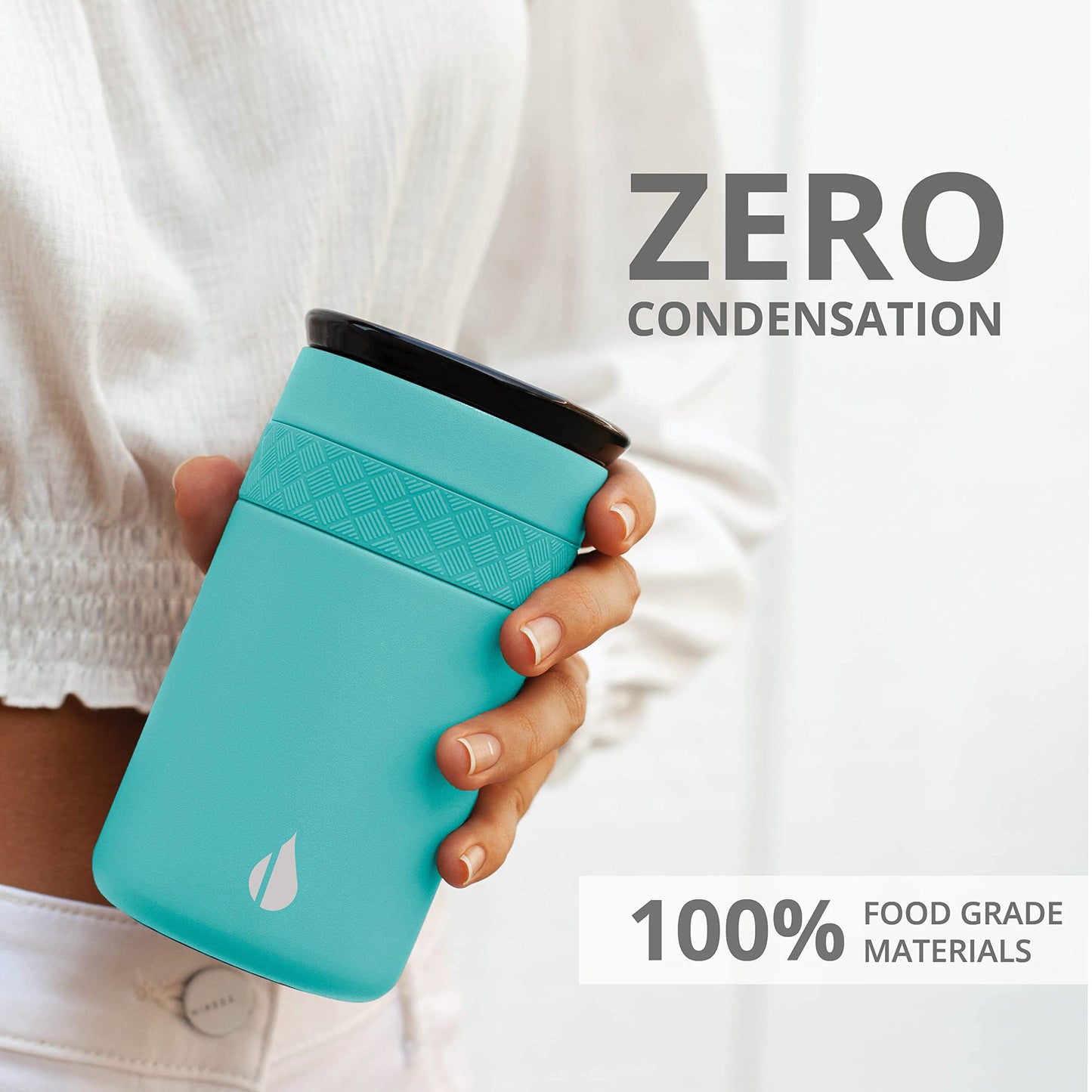 Elemental Artisan Insulated Tumbler, Triple Wall Coffee Travel Mug, Reusable Stainless Steel Coffee Tumbler with Ceramic Lid, Thermal Coffee Cups for Hot (6 Hrs) & Cold (18 Hrs), 12oz - Robin's Egg