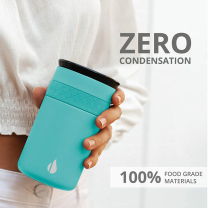 Elemental Artisan Insulated Tumbler, Triple Wall Coffee Travel Mug, Reusable Stainless Steel Coffee Tumbler with Ceramic Lid, Thermal Coffee Cups for Hot (6 Hrs) & Cold (18 Hrs), 12oz - Robin's Egg