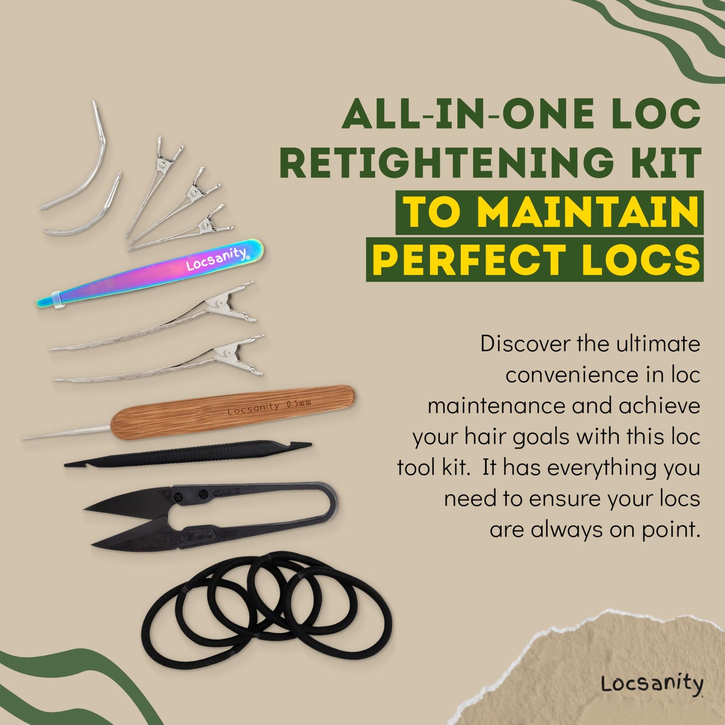 Locsanity Dreadlock Retightening and Interlocking Tool Kit for Sisterlocks, Microlocks, Small Locs, and Medium Locs – Metal Hair Tools for Dreads, Braids, and Locs Maintenance