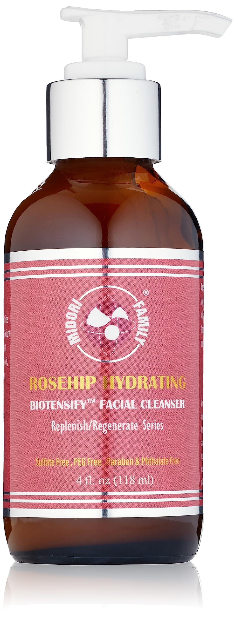 Midori Family Rosehip Hydrating Biotensify Facial Cleanser- Gentle Cream Cleanser with Pore Minimizing, Hydrates dry skin and Promotes Soft, Glowing Skin- 4oz