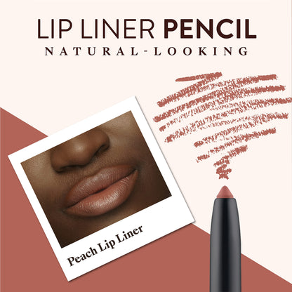 Mented Cosmetics Peach Lip Liner Pencil, Waterproof Lip Liner Peach Lip Pencil, Natural Lip Liner Nude Lip Vegan and Cruelty-Free Makeup, Matte Lip Liners for Women