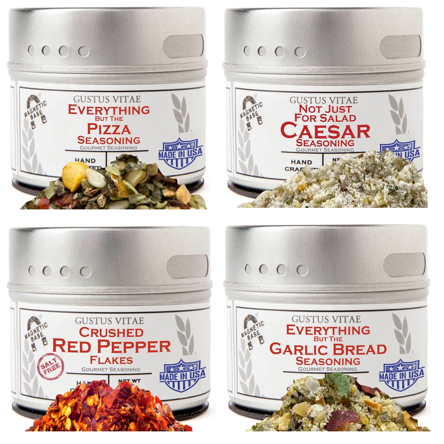 Everything But The Pizza Night Collection | Authentic Small Batch Seasonings | 4 Gourmet All Natural Spice Blends | All Natural | Hand Packed, Non GMO | Made in USA | Sustainably Sourced, Super Premium Seasonings | GLP-1 Friendly | Artisanal Spice Blends,