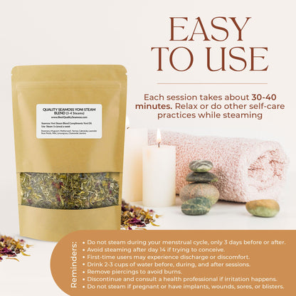 Sitz Bath Yoni Steam Herbs Relaxing Facial SelfCare, Ph Balance Complements Yoni Bowl and Yoni Oil, Yoni Herbs Pack for 3-4 Sessions, Yoni Detox and Cleanse 2 Ounces (2 oz Yoni Steam Herbs)