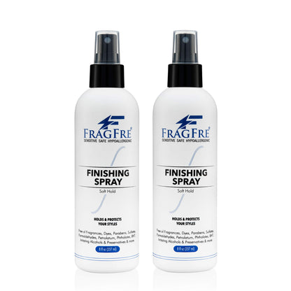FRAGFRE Hair Finishing Spray 8 oz - Flexible Soft Hold - Hair Spray for Sensitive Skin - Fragrance Free Hypoallergenic Parabens Free - Non Irritating Quick Dry Denatured Alcohol - Gluten Free Vegan