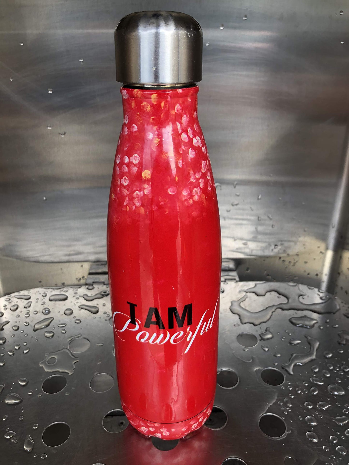 Shades of Color Stainless Steel Bottle, I Am Powerful, 10 x 3 x 10.5 inches (SSB176)