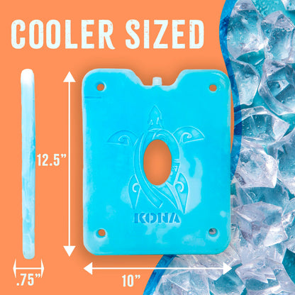 Kona Large Reusable Ice Packs for Coolers – Cooler Ice Packs with Turtle Design for Long-Lasting Cold, Freezer Packs, Ice Packs Cooler – Ideal for Camping, Travel, and Lunchboxes (Set of 4)