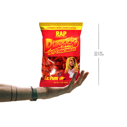 Rap Snacks Lil Durk Durkio's Flames Hot Crunchables 3.5 Oz Bags-Pack of 6 21 Ounce
