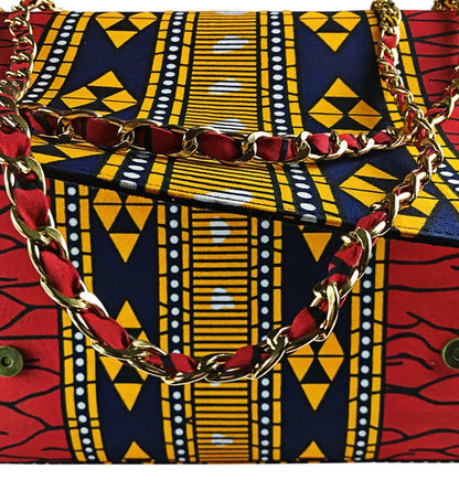 2Chique Boutique Women's Ankara Print Fashion Handbag,KELECHI