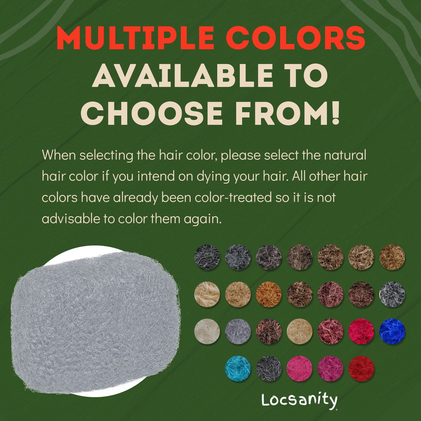 Locsanity Afro Kinky 100% Bulk Natural Human Hair - Braiding Hair for Dreadlocks, Loc Repair, Dreadlock Extensions, Twists, Braids - 8 Inches Long, 1 Oz - 100% Grey