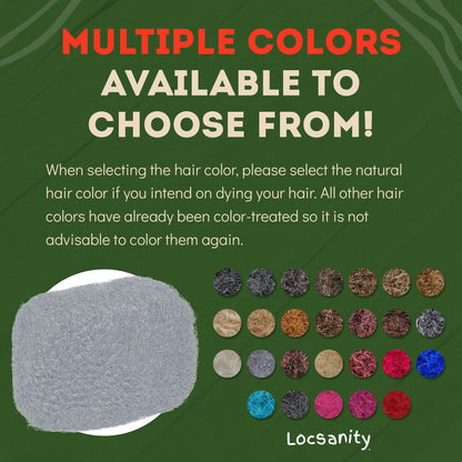 Locsanity Afro Kinky 100% Bulk Natural Human Hair - Braiding Hair for Dreadlocks, Loc Repair, Dreadlock Extensions, Twists, Braids - 8 Inches Long, 1 Oz - 100% Grey