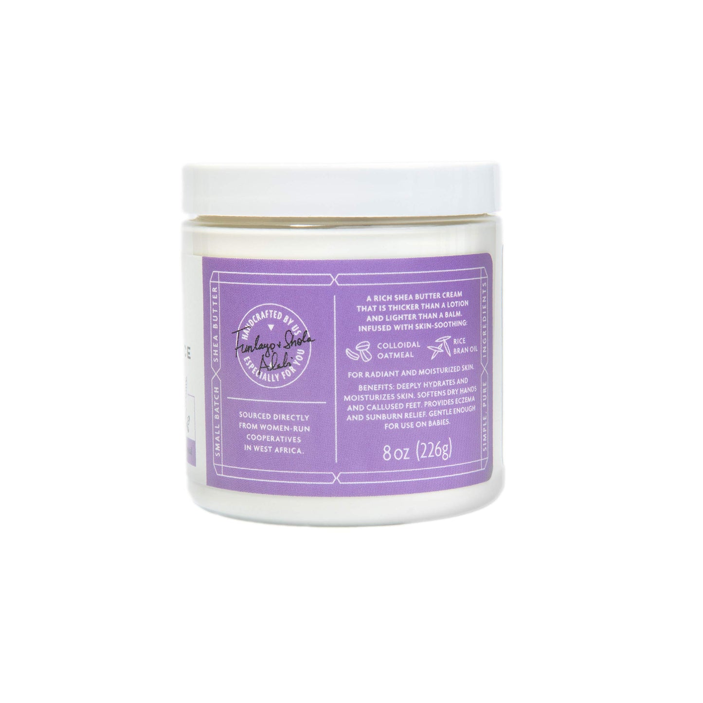 Shea Radiance Nourishing Body Cream with Colloidal Oatmeal | Hydrating Moisturizer for Sensitive Skin | Gentle Hydration with Long Lasting Moisture | Lavender Bliss 8 oz