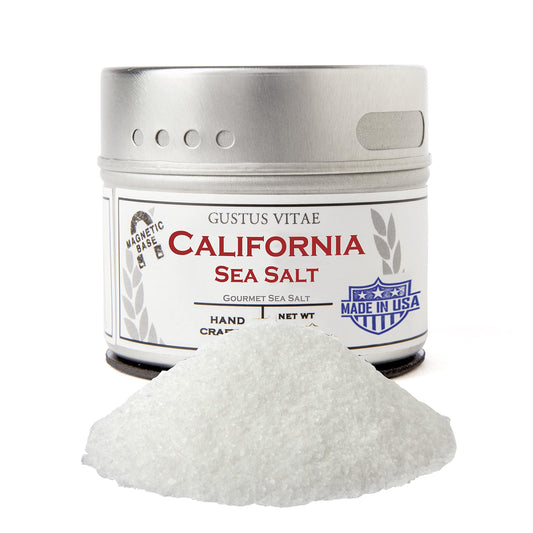 California Sea Salt | Non GMO Verified | Finishing Salt | 3.4oz | Crafted In Small Batches by Gustus Vitae | #9