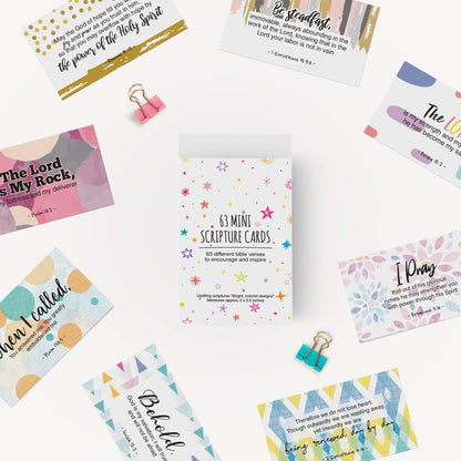 Dessie Prayer Cards - 63 Mini Scripture Cards with Assorted Bible Verses. Perfect for Women's Bible Studies, Daily Devotional for Women and Inspirational Christian Gift for Women