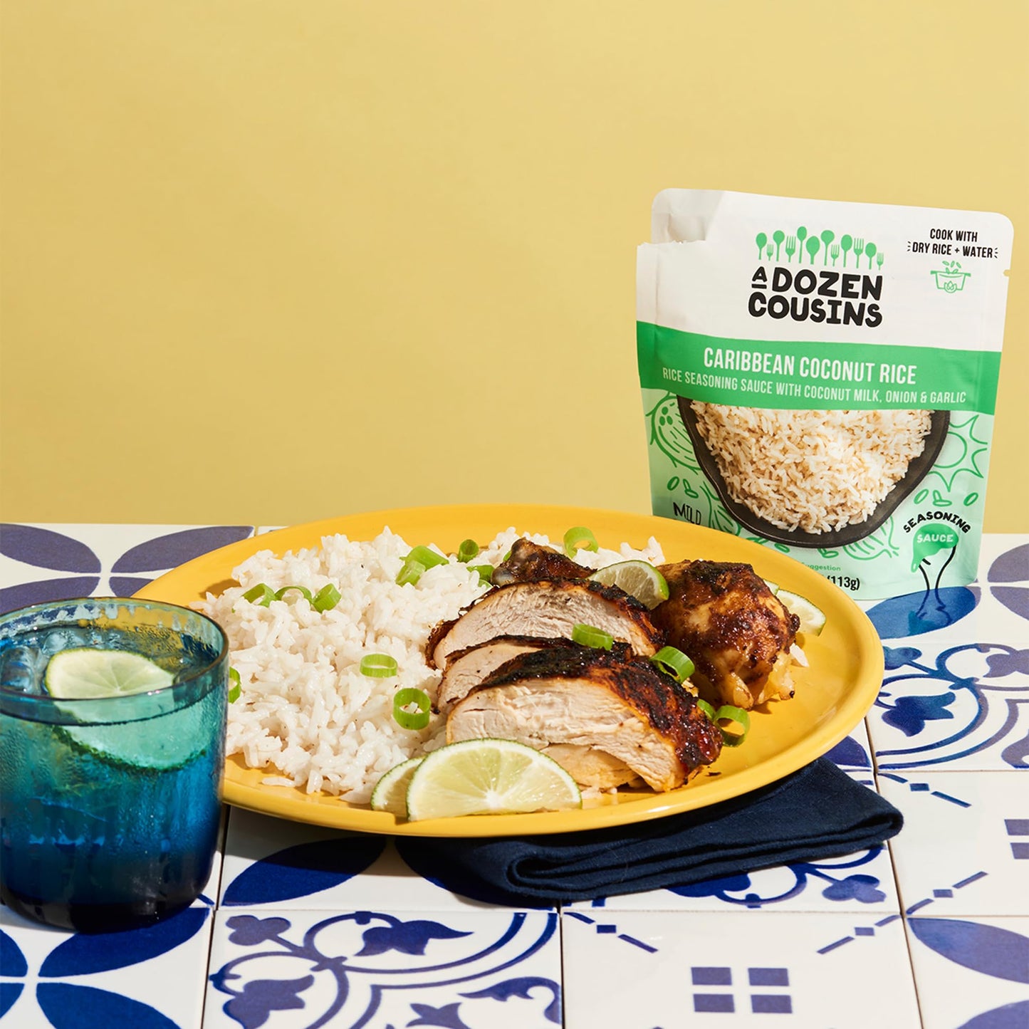 A Dozen Cousins Rice Seasoning Sauce Packets - Season and Prepare Your Own Rice Dishes - 10 Pack - Caribbean Coconut Rice - 4 oz Packet