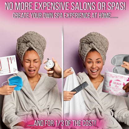 Crafts And The City Ultimate At-Home Spa Set- Jelly Pedi Pedicure Packs Foot Soak & Luxury Shower Steamers Aromatherapy Gift Set