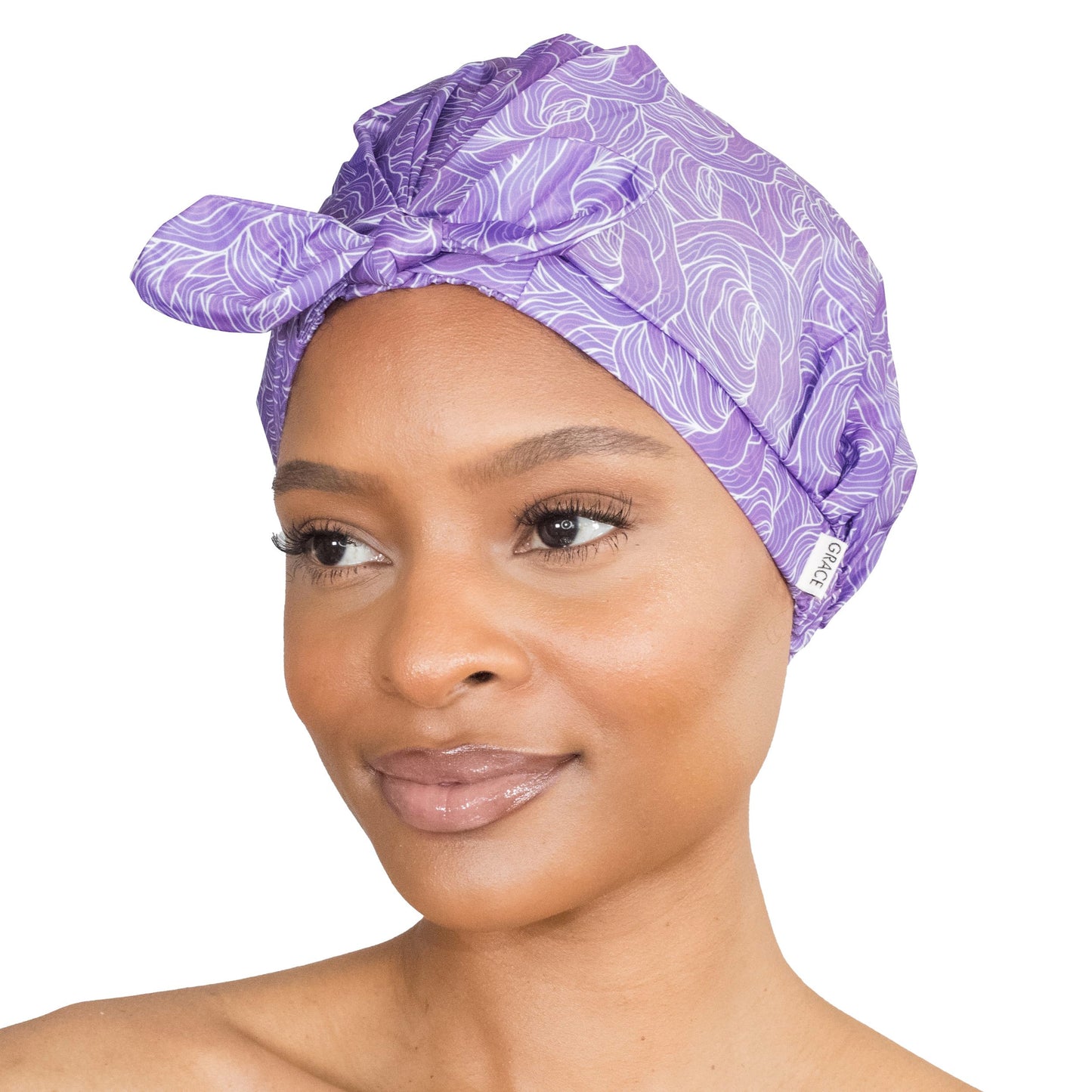 GRACE & COMPANY Luxury Shower Cap For Women - 100% Waterproof, Reusable, Washable & Breathable Shower Caps - Ophir