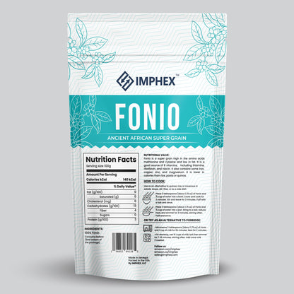 Imphex Fonio | The Ancient African Super Grain | 500g (1.1 Pound) | For Sweet or Savory | Vegan | Gluten Free | Non GMO