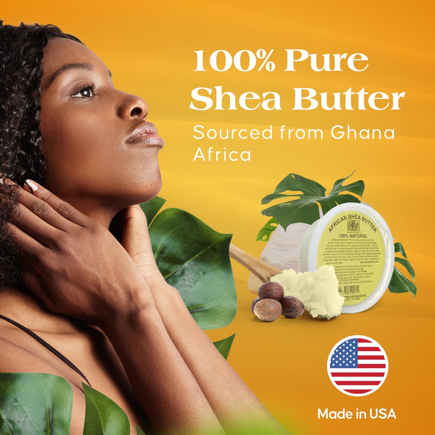 RA COSMETICS 100% Pure Shea Butter, Ivory - 16oz | 100% Pure and Natural Body Butter for Radiant Skin | Ultra-rich Moisturizer for Dry Skin, Stretch Marks, Wrinkles and Blemishes - Sourced from Ghana