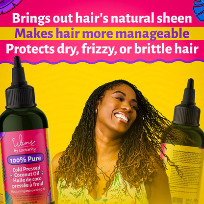 Locsanity Wini Pure 100% Cold Pressed Coconut Oil For Hair and Skin, 4 Fl Oz