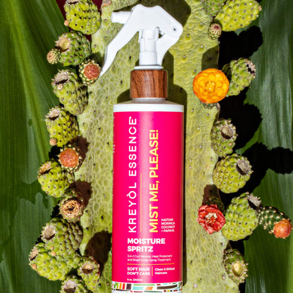 Kreyol Essence - 8 Oz Moisture Hair Mist Spray, Multi-use Spray to Protect & Refresh, Condition & Repair Hair, Haitian Moringa Coconut Papaya, Hair Care