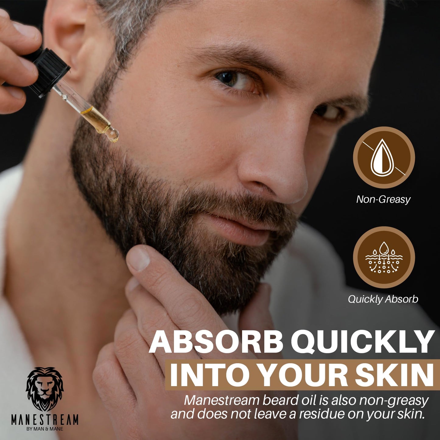 MAN & MANE Manestream Beard Oil for Men, Beard Growth Oil, Hair Growth Oil with Vitamin E, Jojoba Oil, Macadamia Oil, Sunflower Oil, Olive Oil - Fall & Summer Bundle