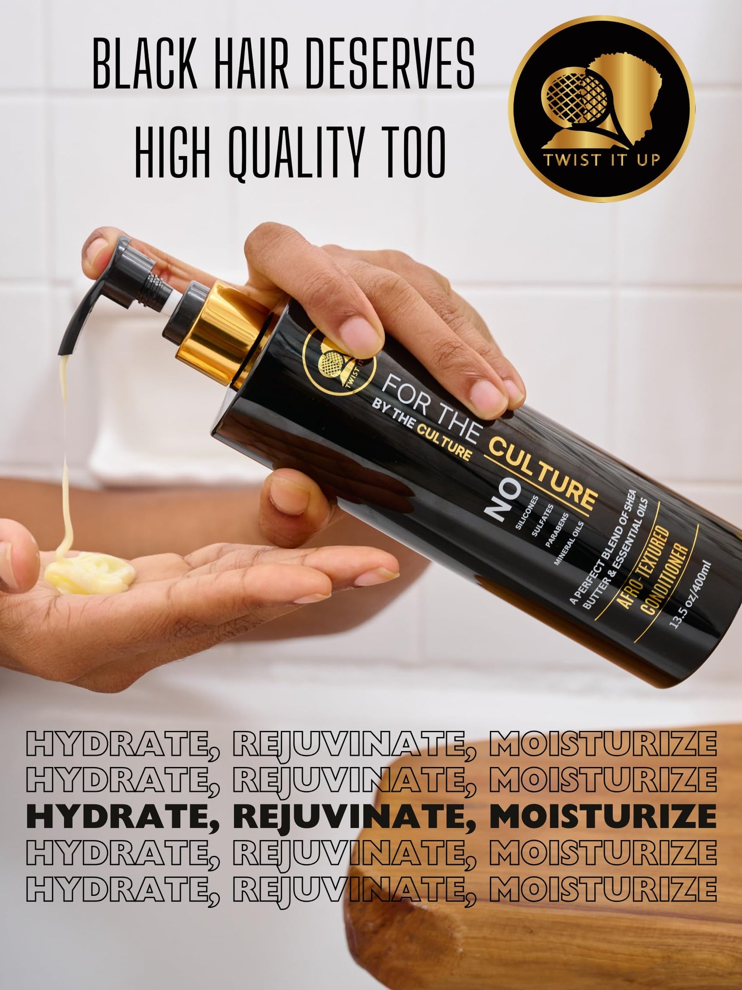 Twist It Up Hair Conditioner with 20 Natural Ingredients, Sulfate Free Conditioner for Curly or Afro-textured Hair, 13.5 Fl Oz