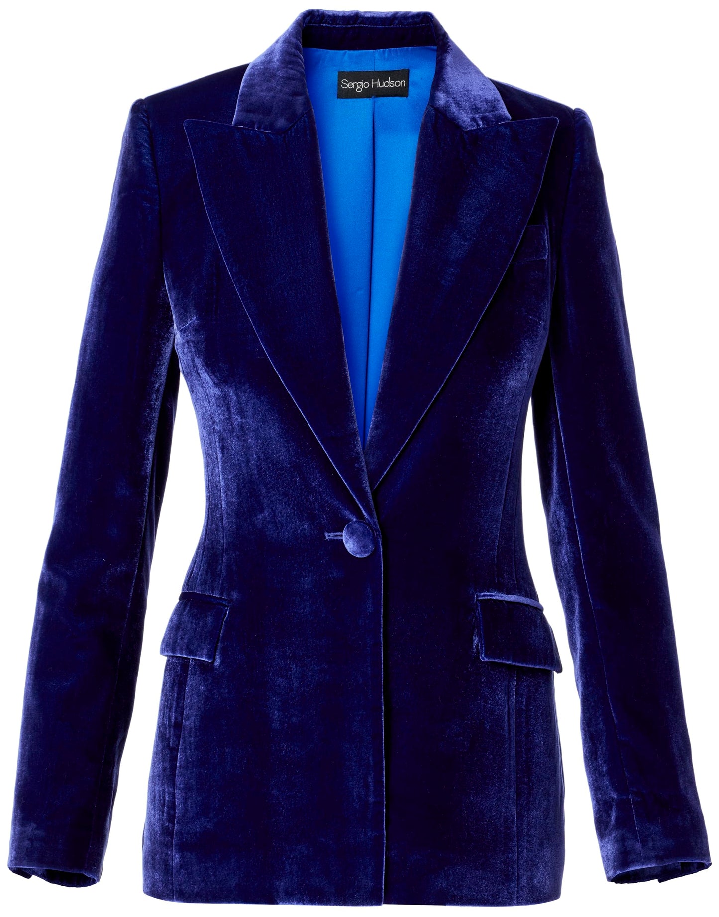 Sergio Hudson, Single Breast Jacket, 10, Sapphire