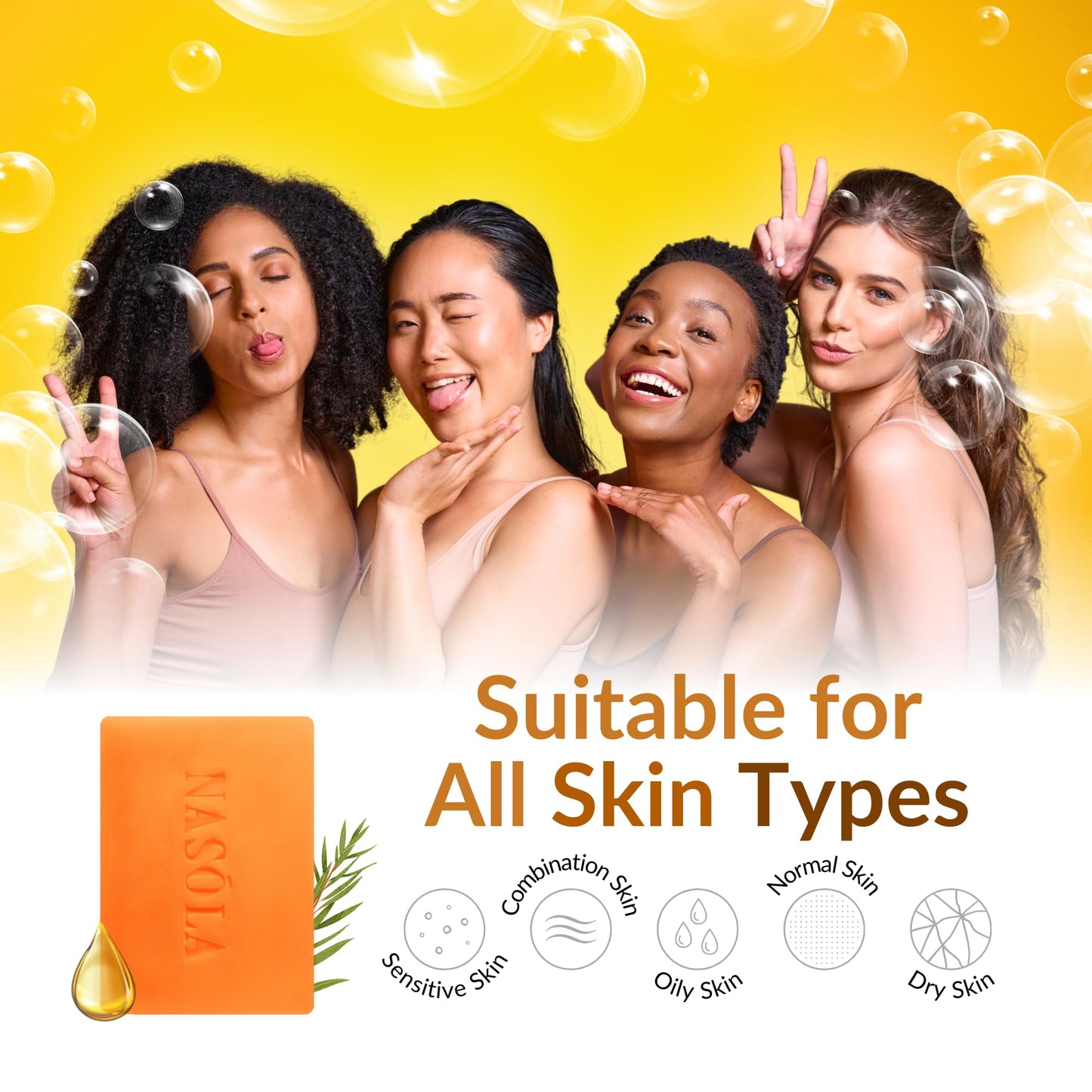 Nasola Kojic Acid Soap for Skin Clarifying, Complexion Revitalization, Radiance Boosting, Face & Body, Underarm & Armpit
