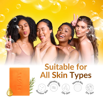 Nasola Kojic Acid Soap for Skin Clarifying, Complexion Revitalization, Radiance Boosting, Face & Body, Underarm & Armpit