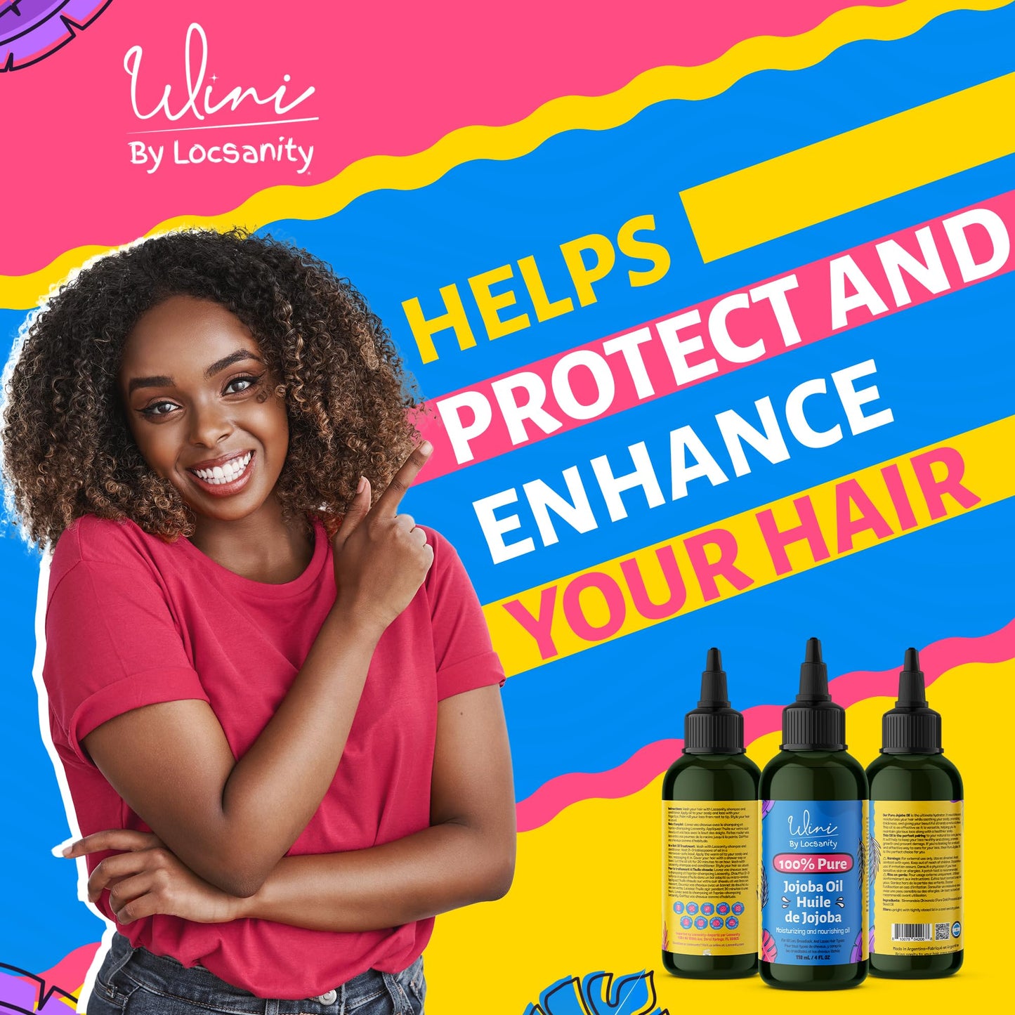 Locsanity Wini Pure 100% Cold Pressed Jojoba Oil for Hair and Body, 4 fl oz