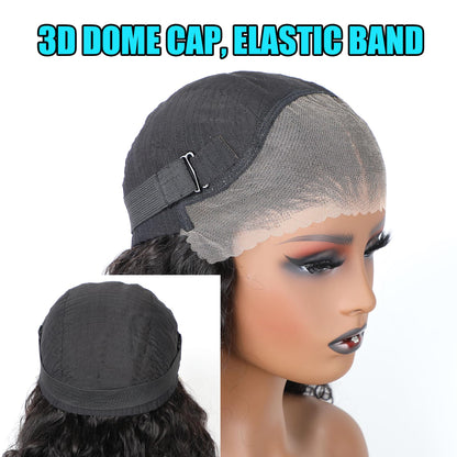 BLY Wear and Go Glueless Wig 13x4 Full HD Skinlike Lace Frontal Wigs Human Hair Pre Cut Lace Pre Plucked Loose Deep Wave Hair Ready to Wear Wig for Women Natural Black Color 24 Inch