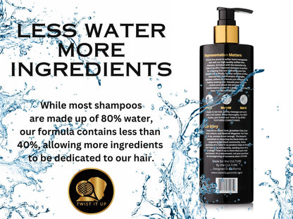 Twist It Up curly hair shampoo with 20 natural ingredients, sulfate free shampoo for curly hair, wavy hair shampoo, afro-textured shampoo