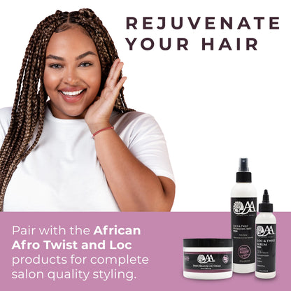 African Afro Twist, Braid, & Loc Styling Cream, Medium Hold, Anti Frizz and Dandruff, Smoothing and Hydrating Hair Styling Cream With Shea Butter, All Natural Hair Care, Cruelty Free, 8 Fl Oz