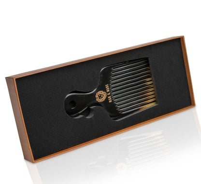 Premium Handmade 100% Oxhorn Anti-static Hair Pick Comb, for Long Thick Curly & Afro Hair and Beards