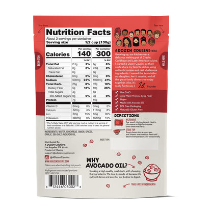 A Dozen Cousins Seasoned Beans, Vegan and Non-GMO Meals Ready to Eat Made with Avocado Oil (Trini Chickpea Curry, 8 Pack)