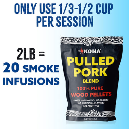 Kona Pulled Pork Blend Smoker Pellets, Intended for Ninja Woodfire Outdoor Grill, 2 lb Resealable Bag