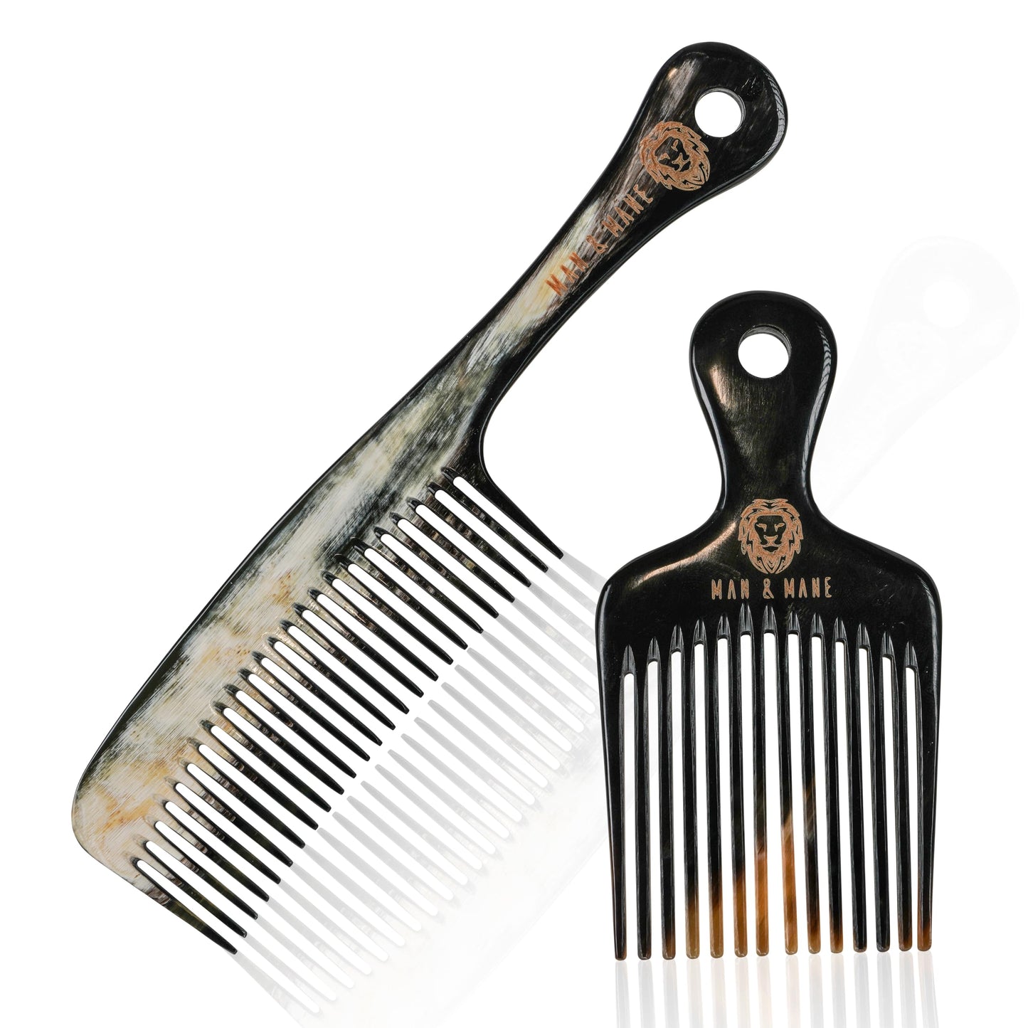 Premium Handmade 100% Oxhorn Anti-static Detangling Styling and Hair Pick Combs Combo Pack for Women & Men