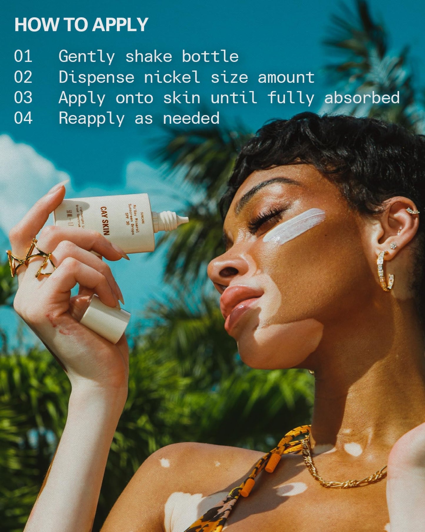 Cay Skin Mo'Bay Mineral Sunscreen Drops SPF 30 – Broad Spectrum Face Sunscreen & Makeup Primer – Lightweight, Moisturizing, Reef Safe Lotion with Natural Finish for All Skin Types – 3-Pack, 1.7 oz.