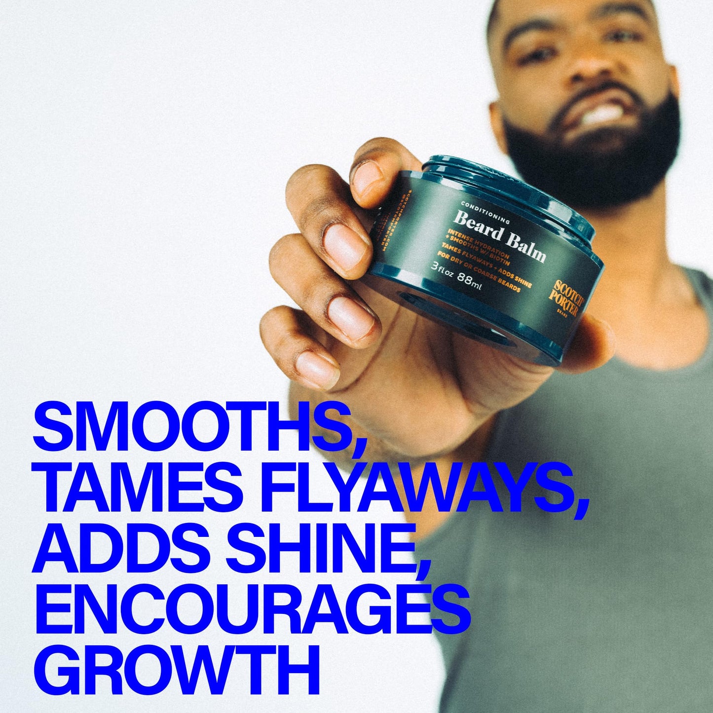 Scotch Porter Conditioning Beard Balm – Smooth, Shape, Moisturize & Soften Coarse, Dry Facial Hair while Encouraging Growth for a Fuller/Healthier-Looking Beard – Miami Duppy Scent, 3 oz. Jar