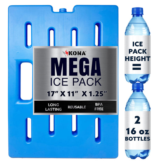 Kona Mega Ice Packs Cooler XXL Size - Long Lasting Reusable Freezer Packs - Alternative to Dry Ice Packs for Cooler Ice Packs - Perfect for Delivery, Catering, Camping, and Travel