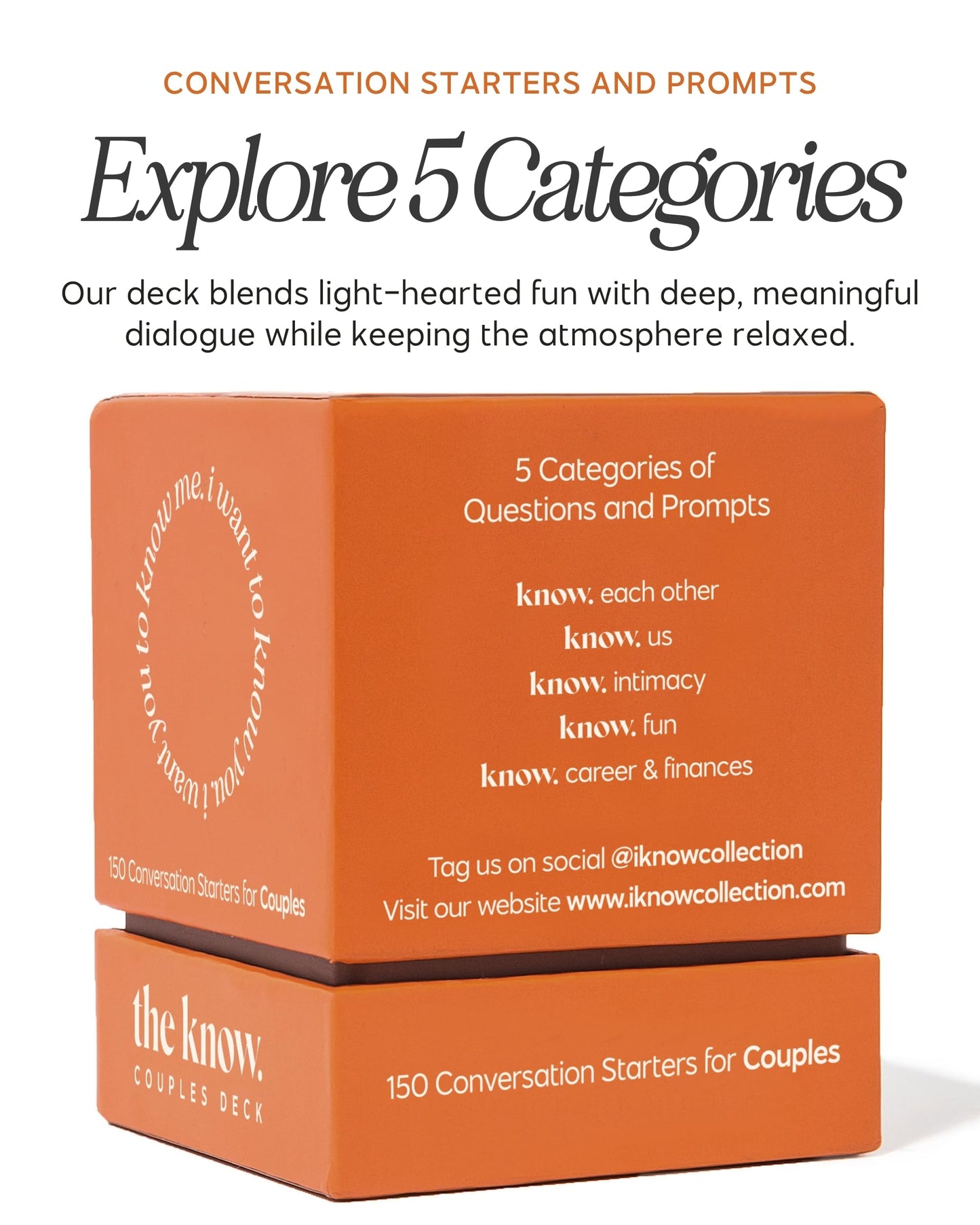 I Know Collection The Know Couples Deck - Date Night Get to Know You Games - 150 Thoughtful Couple Questions – Fun Date Night Cards for New Couples – Romantic Couples Gift