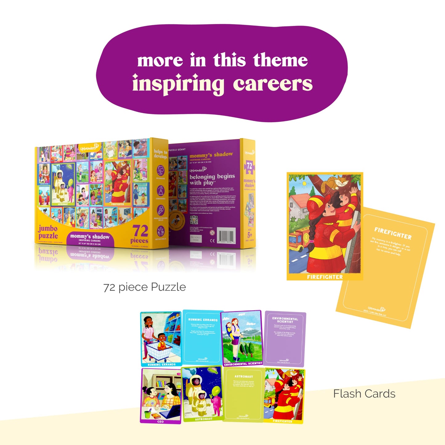 Upbounders Mommy's Shadow Inspiring Professions Flashcards, Multicolor