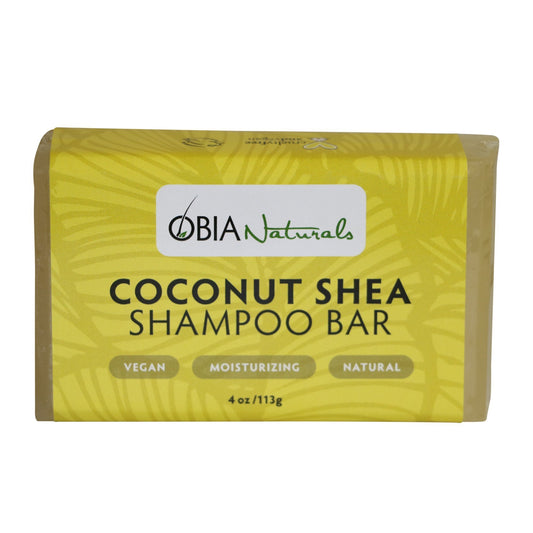 OBIA Naturals Coconut Oil & Shea Butter Solid Shampoo Bar for All Hair Types - Vegan, Sulfate Free, Silicone Free, Paraben Free, Phthalate Free, Eco-Friendly; Handmade in USA, 4 oz