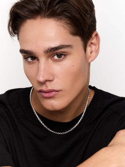 MATEO New York, Square Link Chain Necklace, Silver