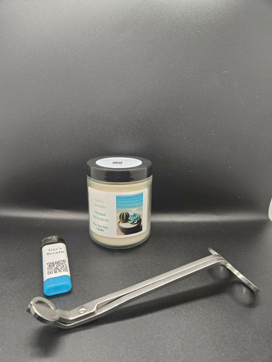 Oceani Succulent — 8 oz Luxe Straight‑Sided Candle
