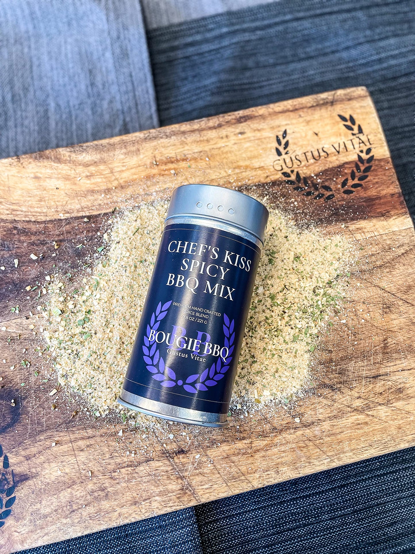 Chef's Kiss Spicy BBQ Mix | Gourmet Seasoning, Artisanal Spice Blend | All Natural, Non GMO | Hand Crafted in Small Batches in USA | No MSG or Artificial Ingredients | GLP-1 Friendly | Sustainably Sourced, Ultra Premium Seasoning | Bougie BBQ | Gustus Vit